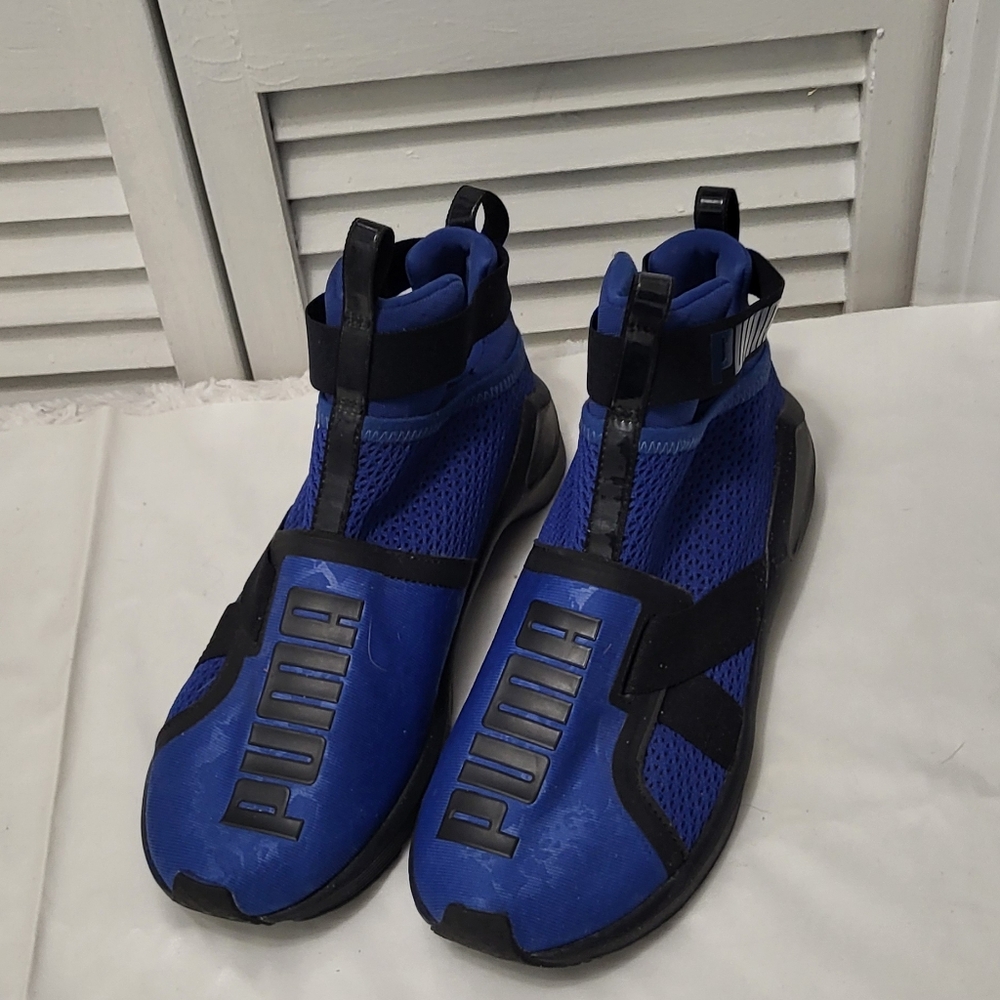 Puma women's sneakers size 7.5 navy blue/black - Picture 3 of 8